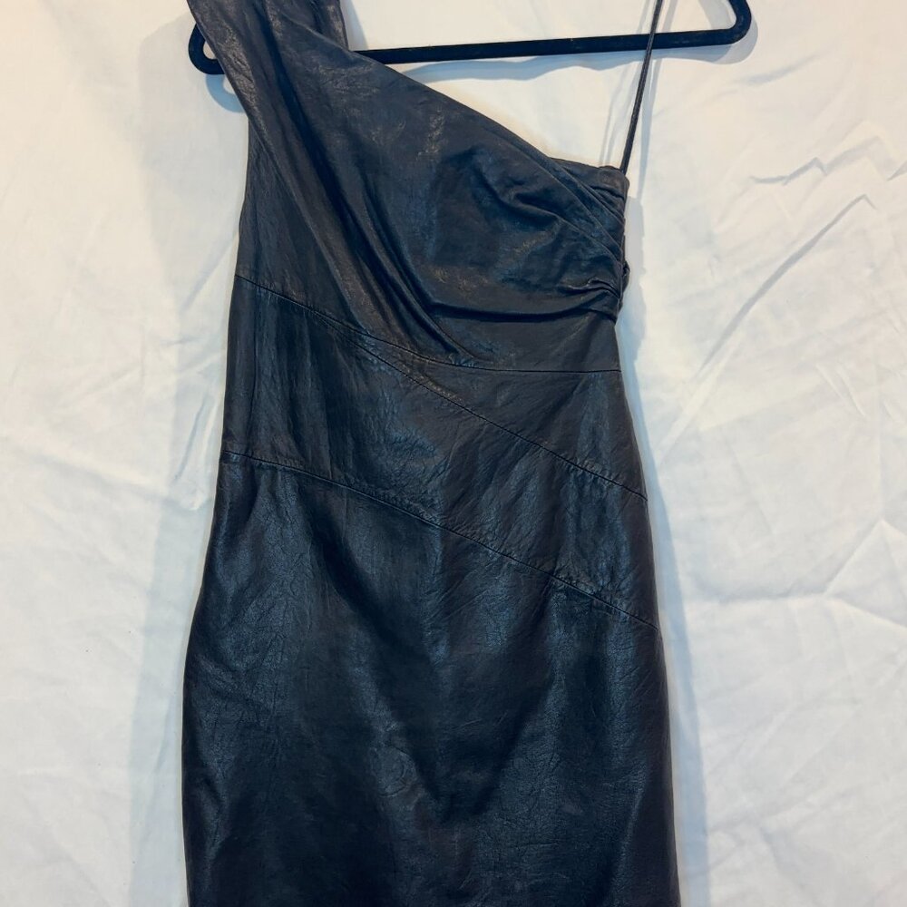 ALL SAINTS NWOT RODAN LEATHER DRESS US 8 - Picture 6 of 6